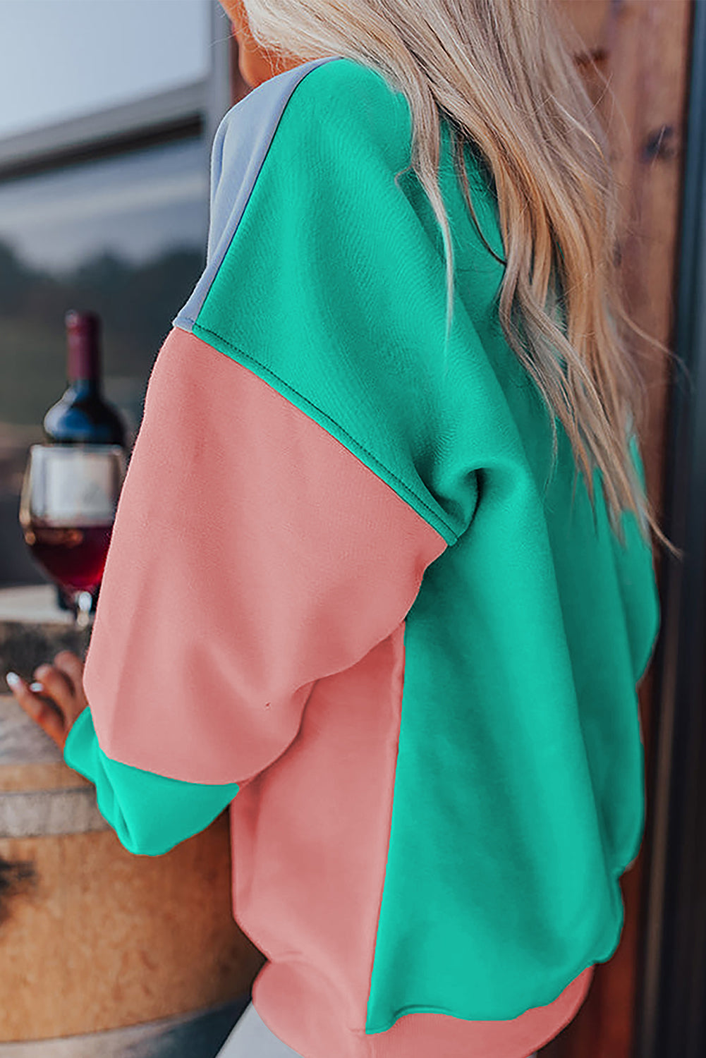 Greta® | Color block sweatshirt med rund hals og lange ermer