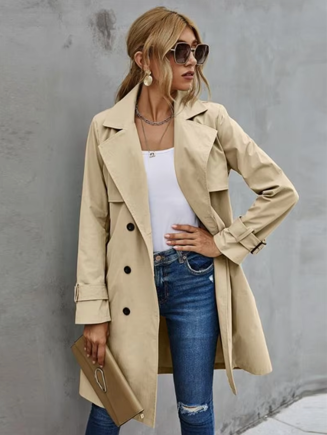 Geraldine® | Uformell langermet trenchcoat