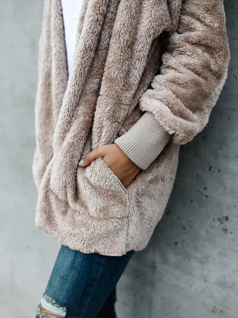 Gabriela® | Fluffy cardigan med hette