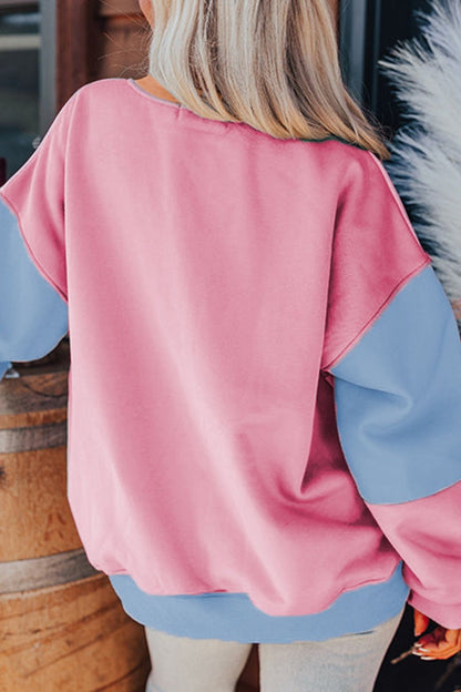 Greta® | Color block sweatshirt med rund hals og lange ermer