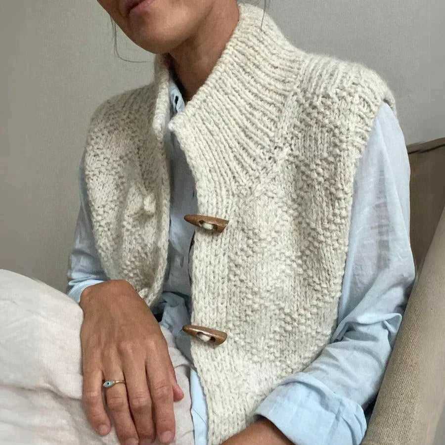 Eva® | Enkel ermeløs cardigan