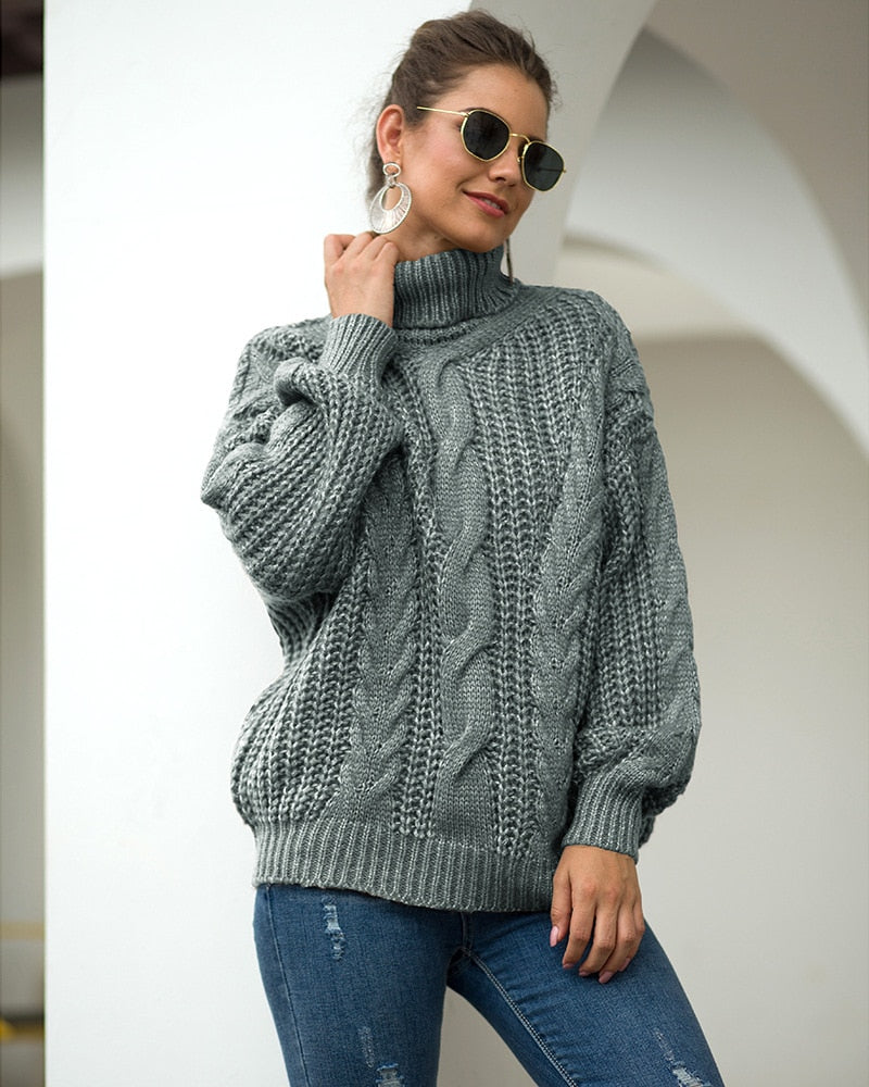 Rina® | Strikket genser med turtleneck for kvinner