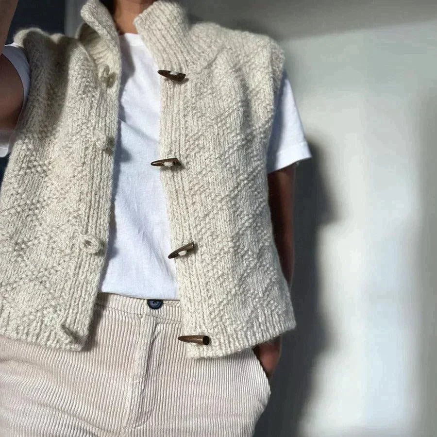 Eva® | Enkel ermeløs cardigan