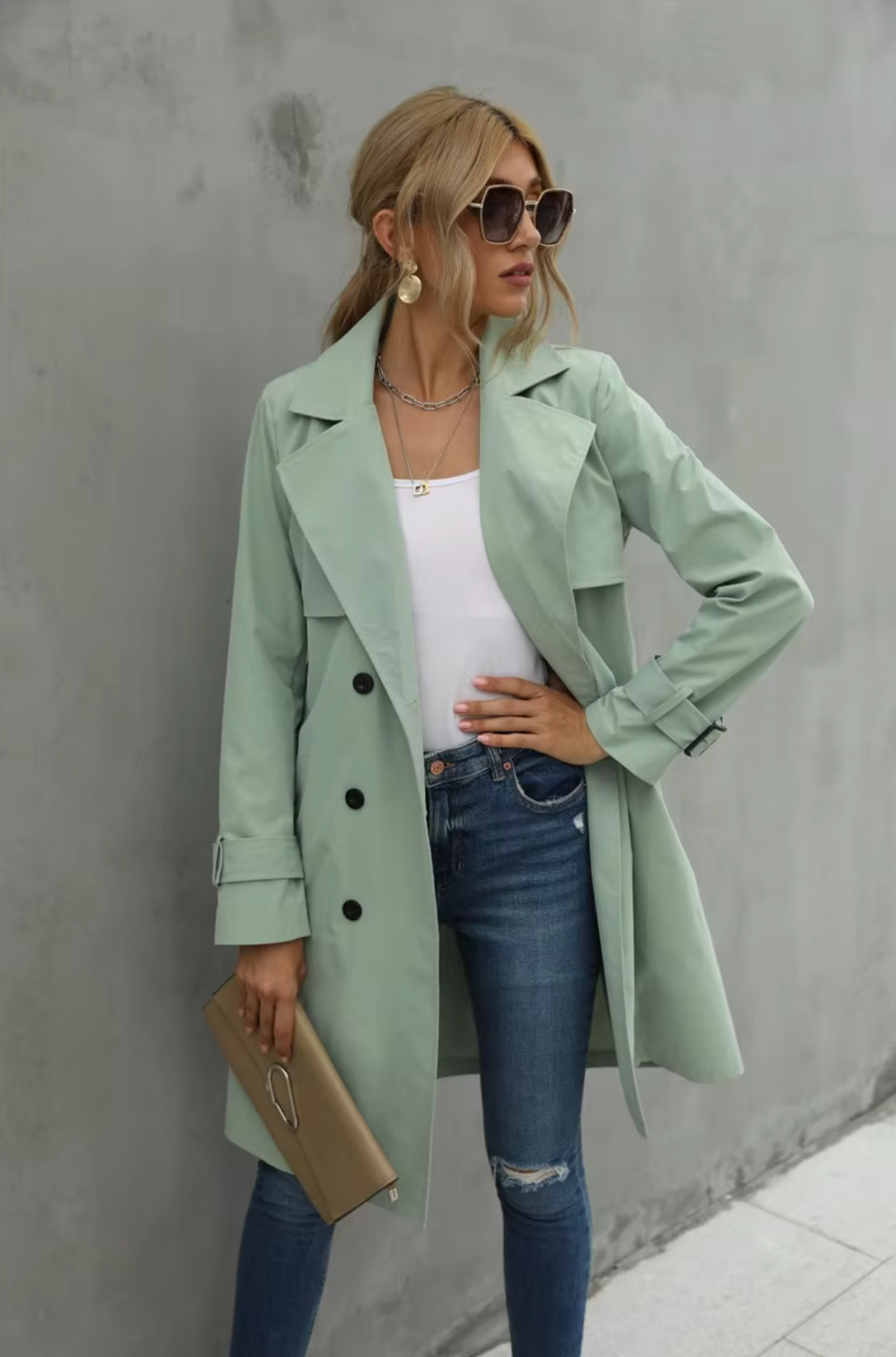 Geraldine® | Uformell langermet trenchcoat