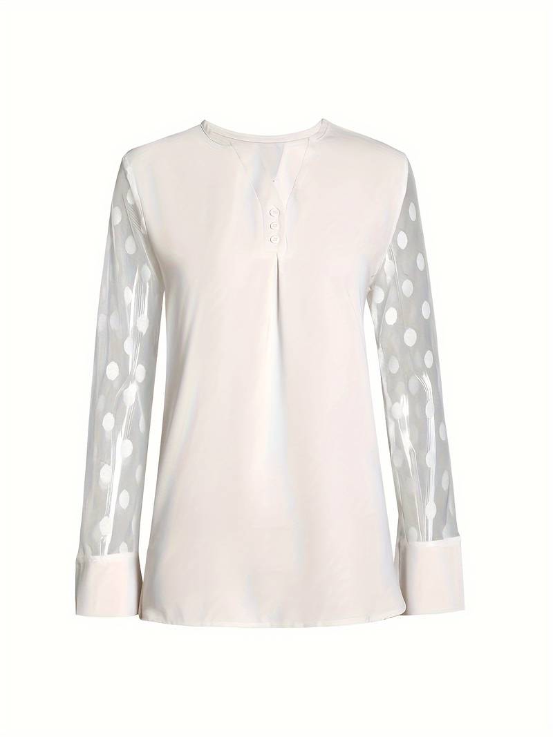 Pink® | Strikket bluse med V-hals og knappestolpe