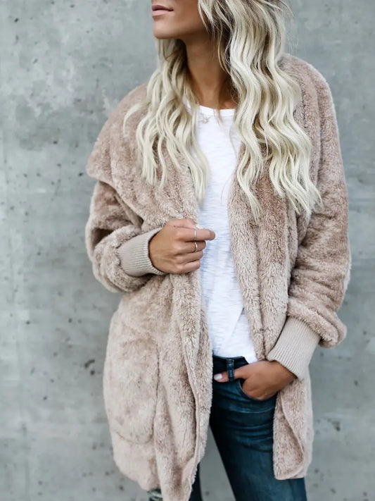 Gabriela® | Fluffy cardigan med hette