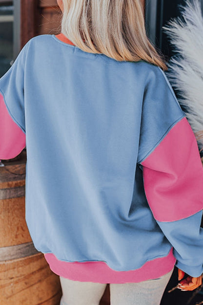 Greta® | Color block sweatshirt med rund hals og lange ermer