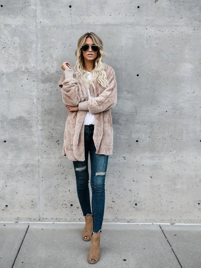 Gabriela® | Fluffy cardigan med hette