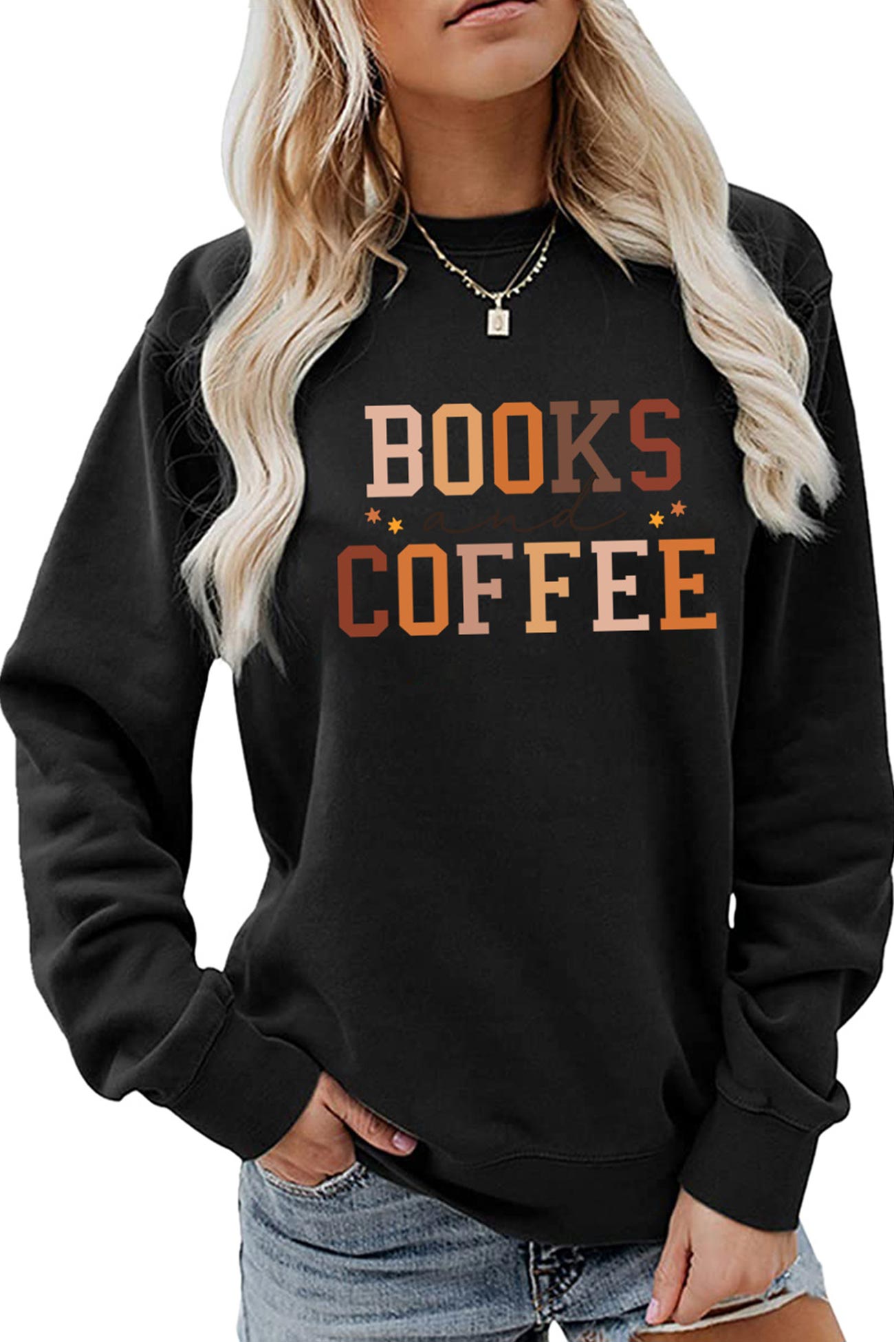 Alicia® | Bøker Coffee Letters trykte sweatshirts