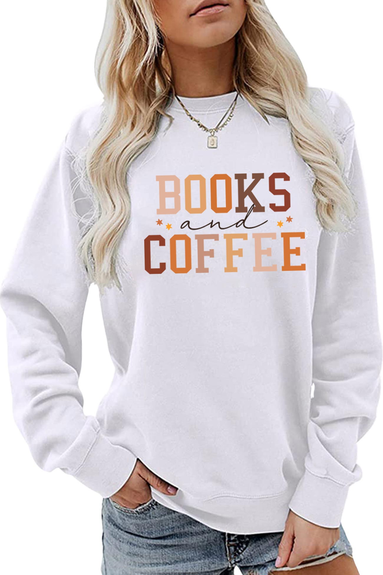 Alicia® | Bøker Coffee Letters trykte sweatshirts