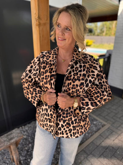 Griselda® | Leopardjakke super oversized kamel