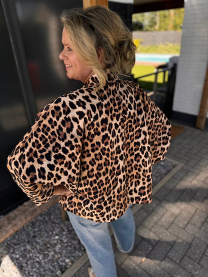 Griselda® | Leopardjakke super oversized kamel