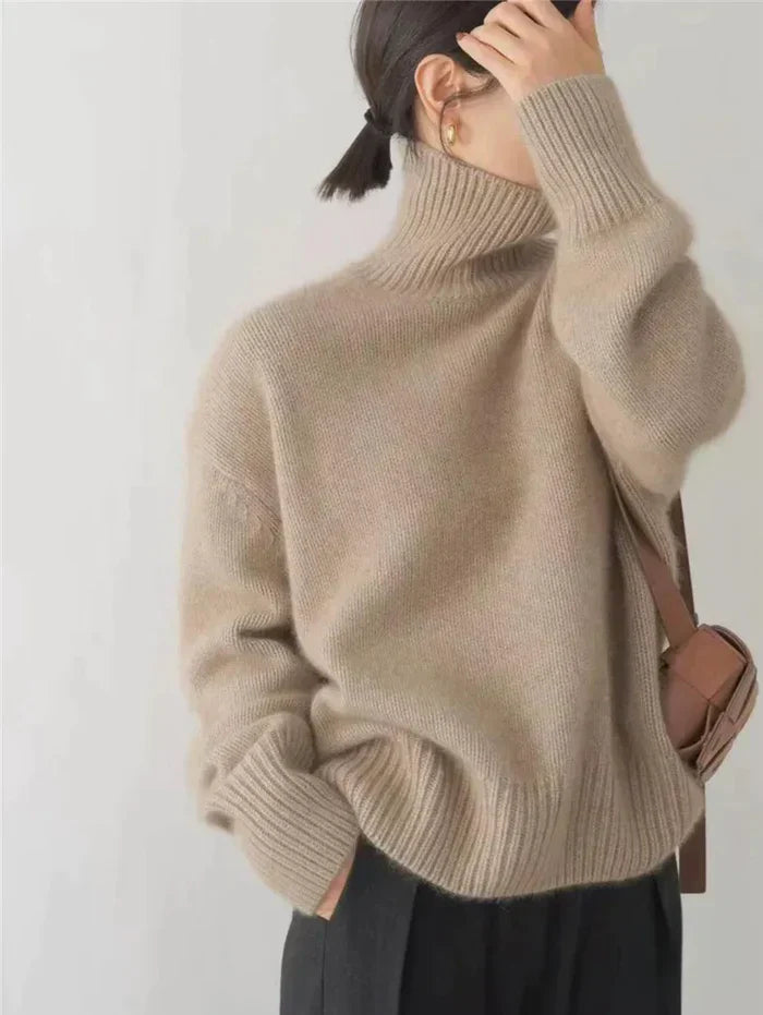 Encarna® | elegant oversized strikket turtleneck genser for kvinner