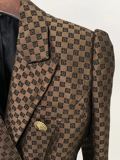 Irma® | Dobbeltspent monogram jacquard blazer