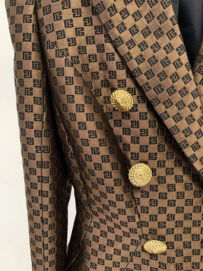 Irma® | Dobbeltspent monogram jacquard blazer