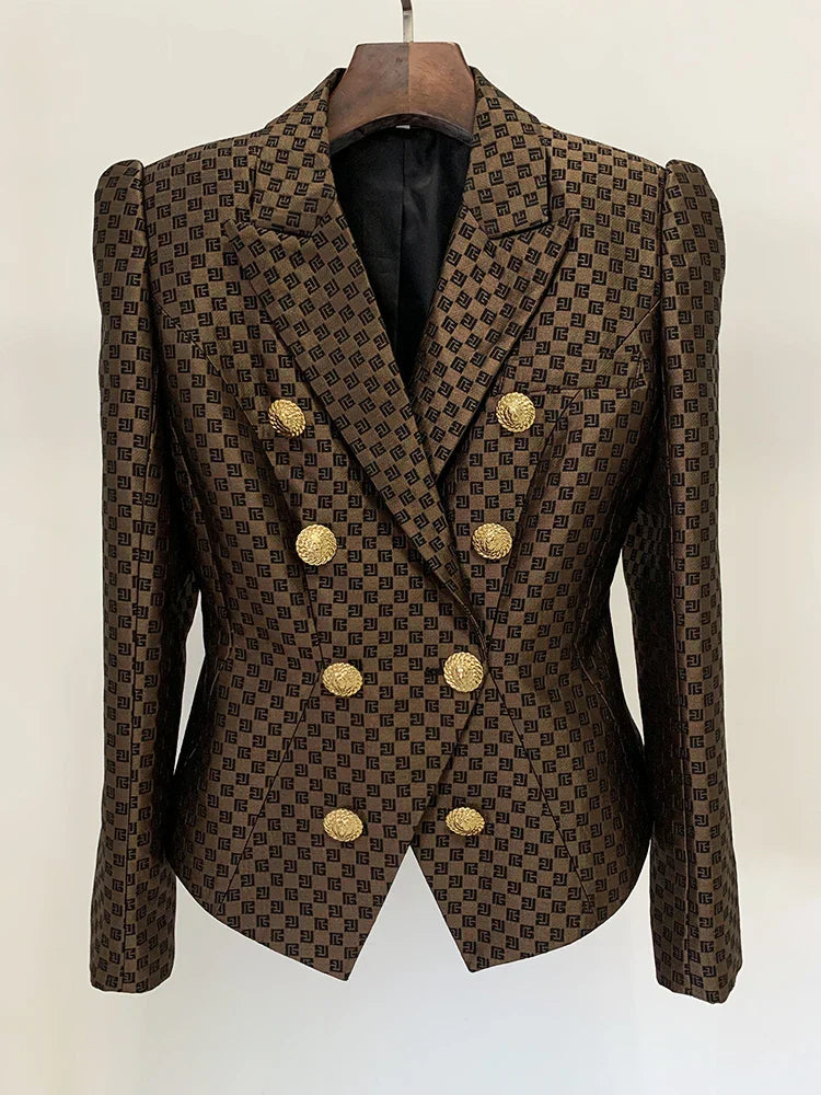 Irma® | Dobbeltspent monogram jacquard blazer