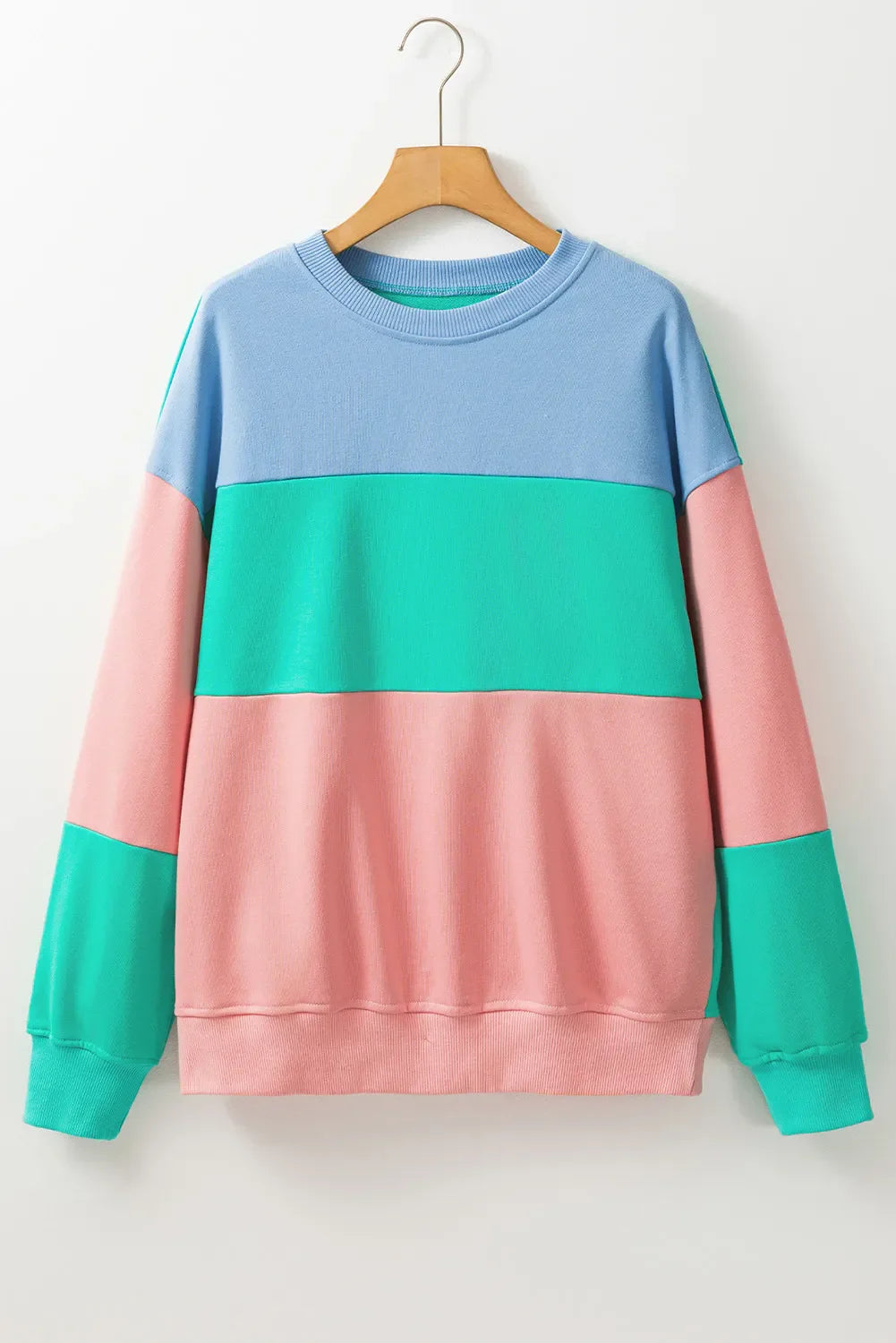 Greta® | Color block sweatshirt med rund hals og lange ermer