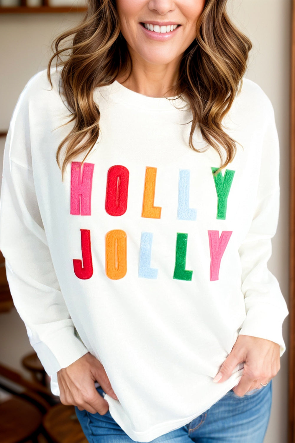 Hannelore® | HOLLY JOLLY langermet topp med rund hals