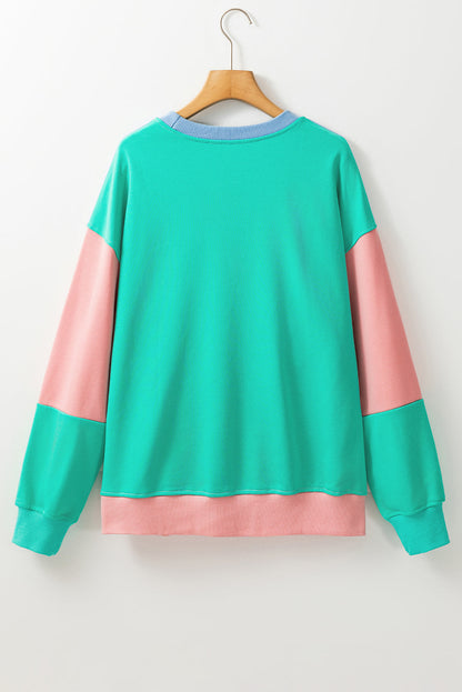 Greta® | Color block sweatshirt med rund hals og lange ermer