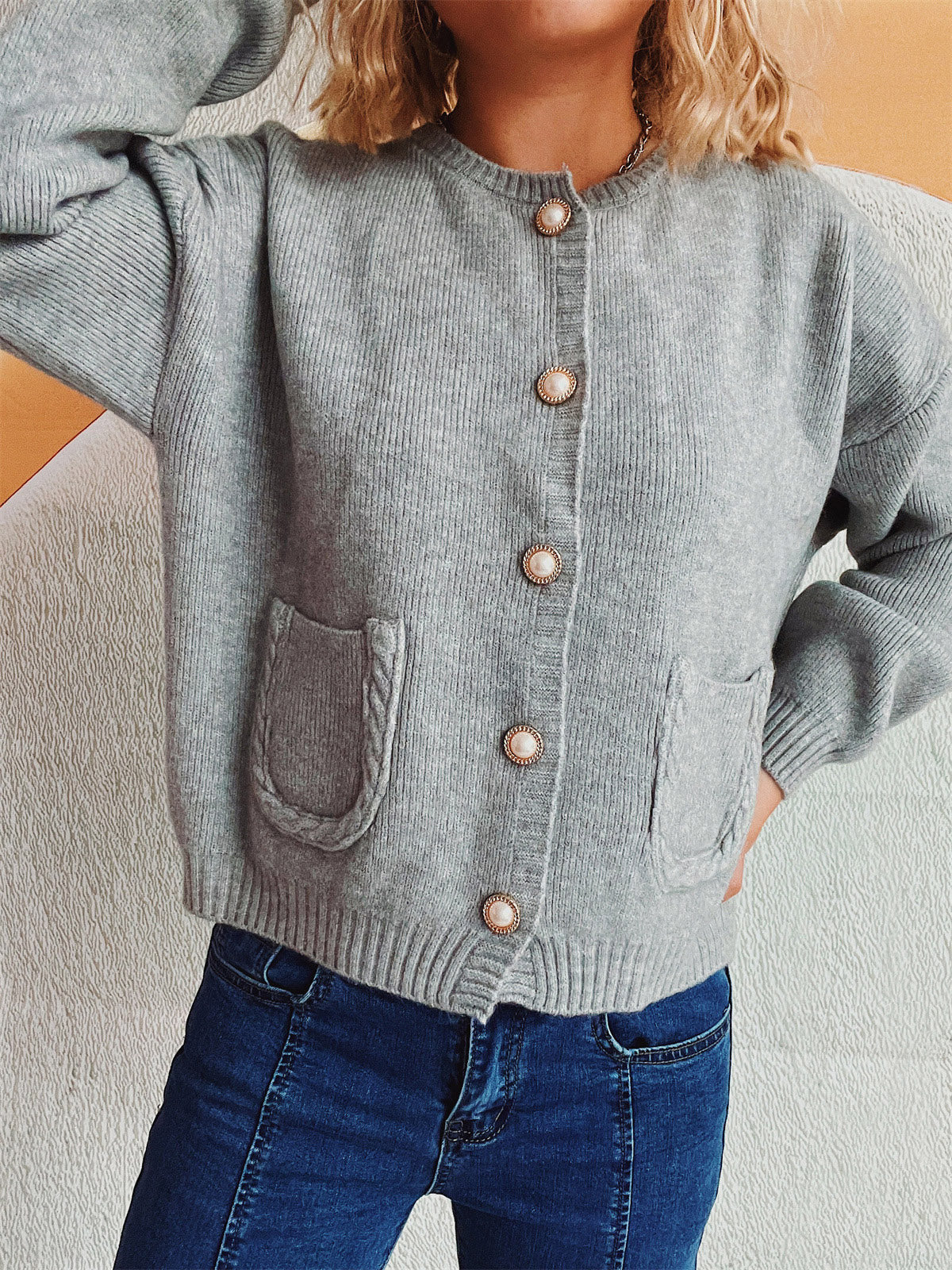 Helene® | Langermet cardigan med knapper