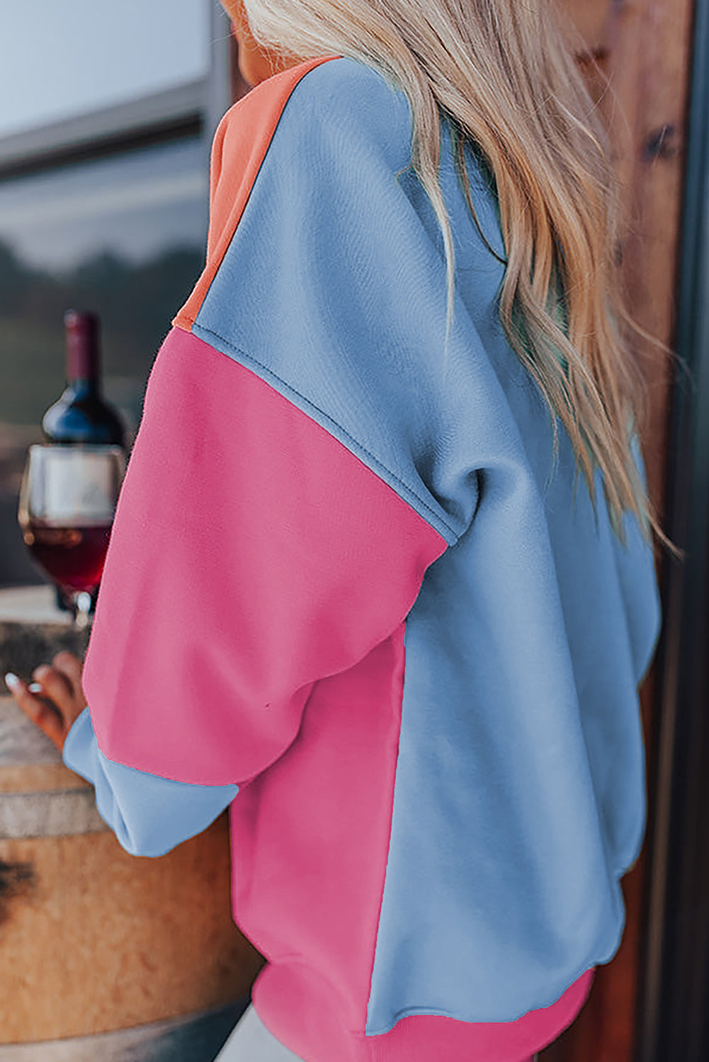 Greta® | Color block sweatshirt med rund hals og lange ermer