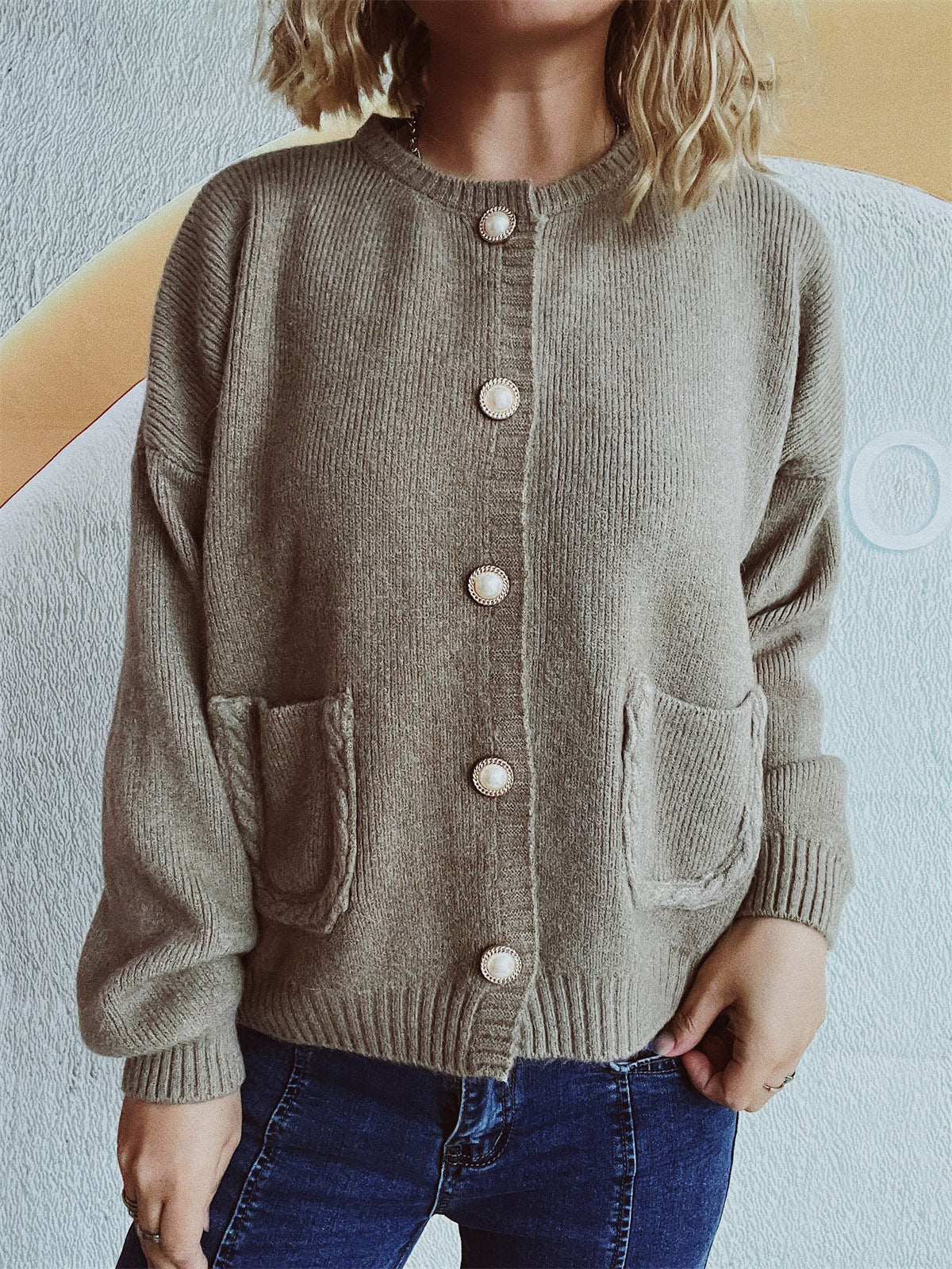 Helene® | Langermet cardigan med knapper