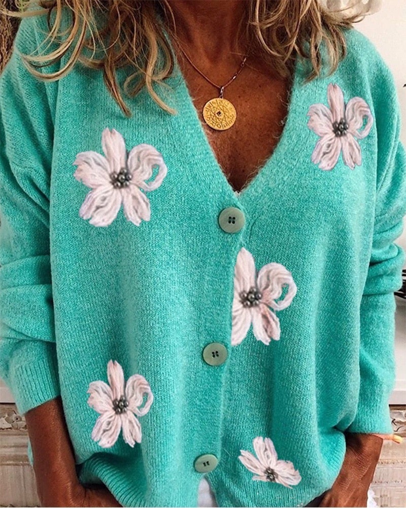 Victoria® | Cardigan med blomsterdekorasjoner