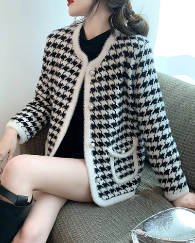 Victoria® | Vintage houndstooth cardigan